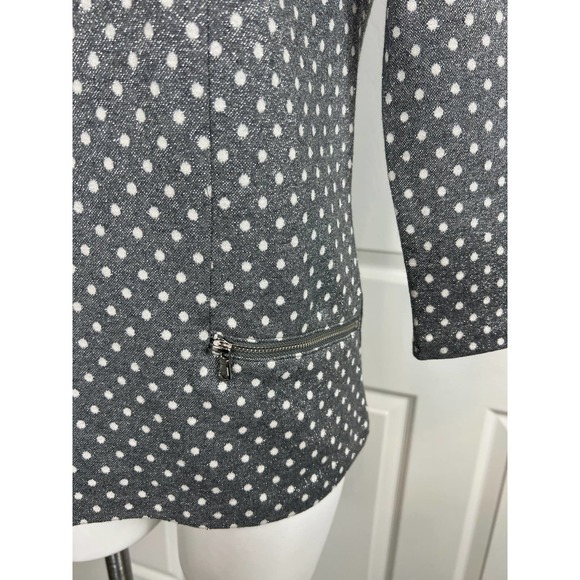 Talbots Zip Pocket Jacquard Top Sparkle Dot 3/4 Sleeve Size SP NWT - Picture 7 of 11